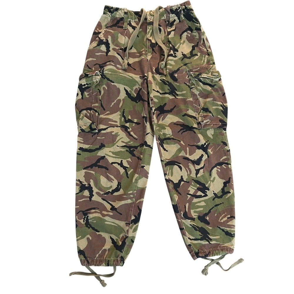 FRAME Julia Sarr-Jamois Camo Cargo Pants Green Brown Cotton Womens 26 (1244)